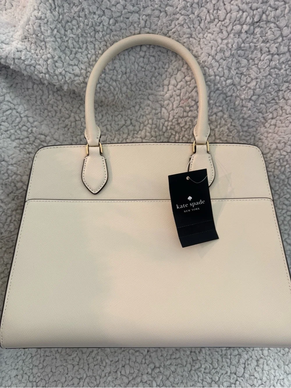 kate spade Cream Saffiano Leather Top-Handle Satchel